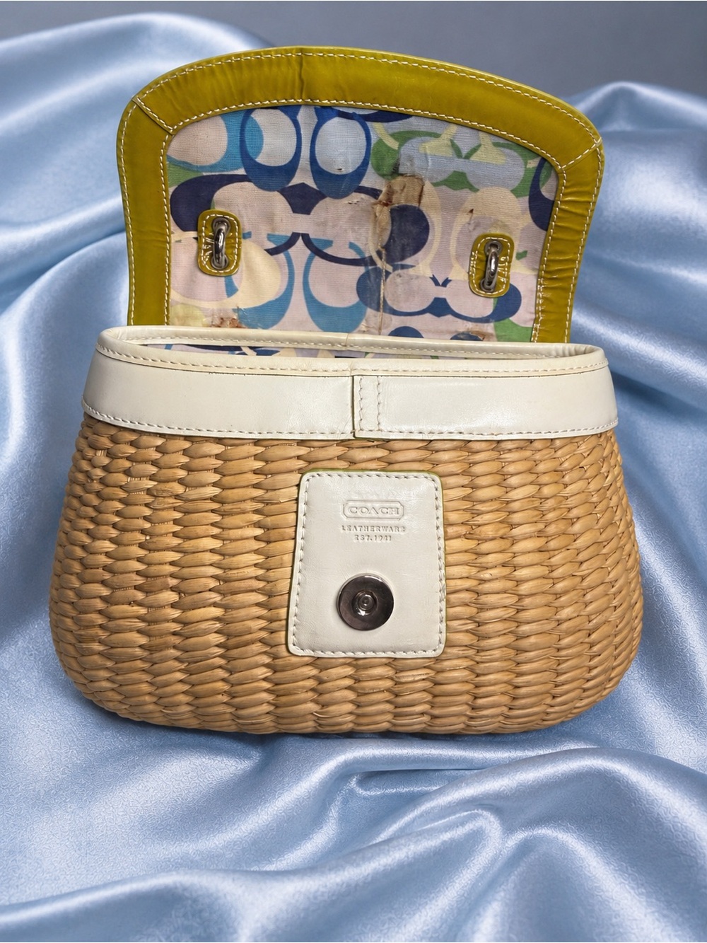 Coach A04K-6272 Vintage Hobo Straw Woven Hand Bag Limited Edition - Picture 5 of 7